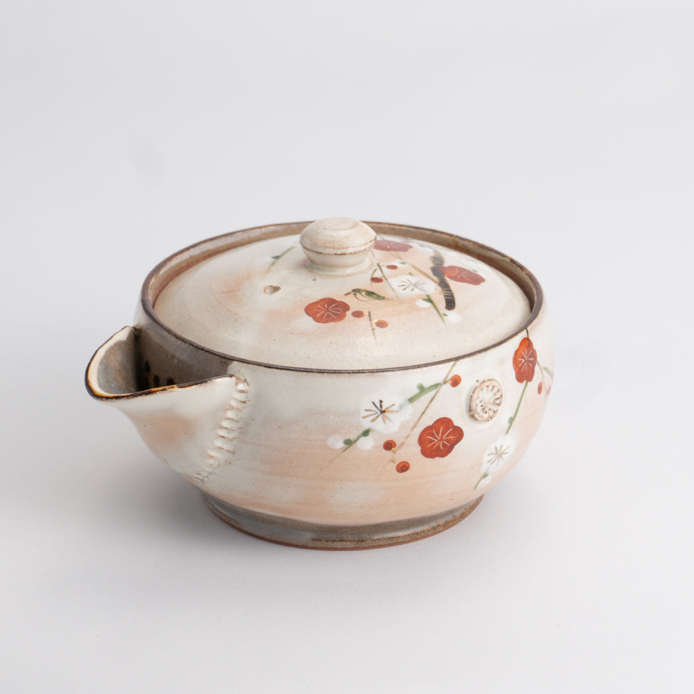 俊山窯 宝瓶急須 梅にウグイス|京焼・清水焼 通販コトポッター – KOTOPOTTER