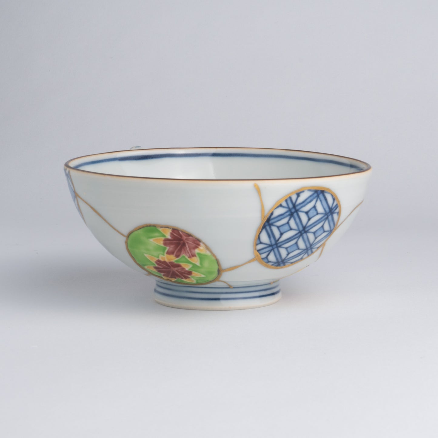 Mini rice bowl -Ikkanjin kochi "一閑人交趾" Kintsugi "金継" imitation red