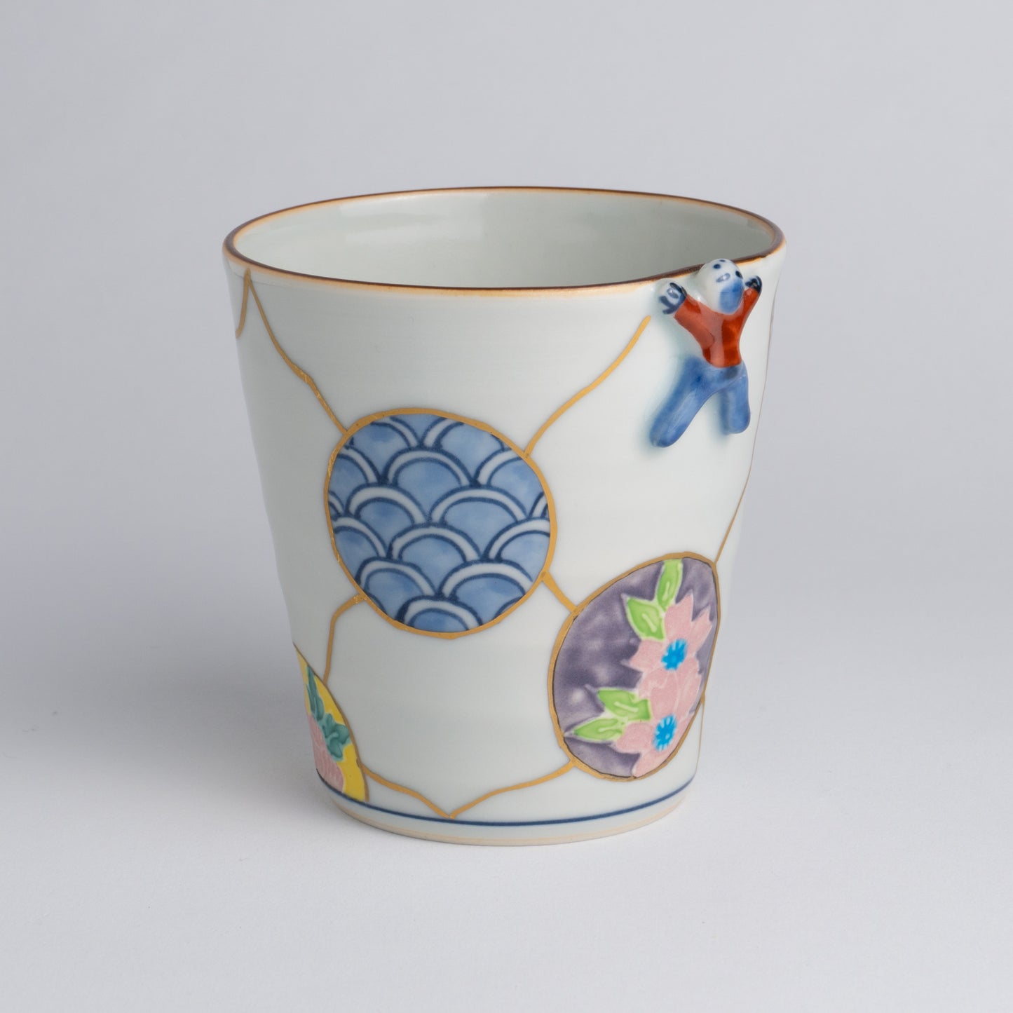 Tumbler -Kochi Ikkanjin"交趾一閑人" Kintsugi"金継" imitation Red