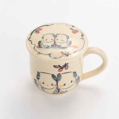 Lidded Mug-Friendly Dogs N