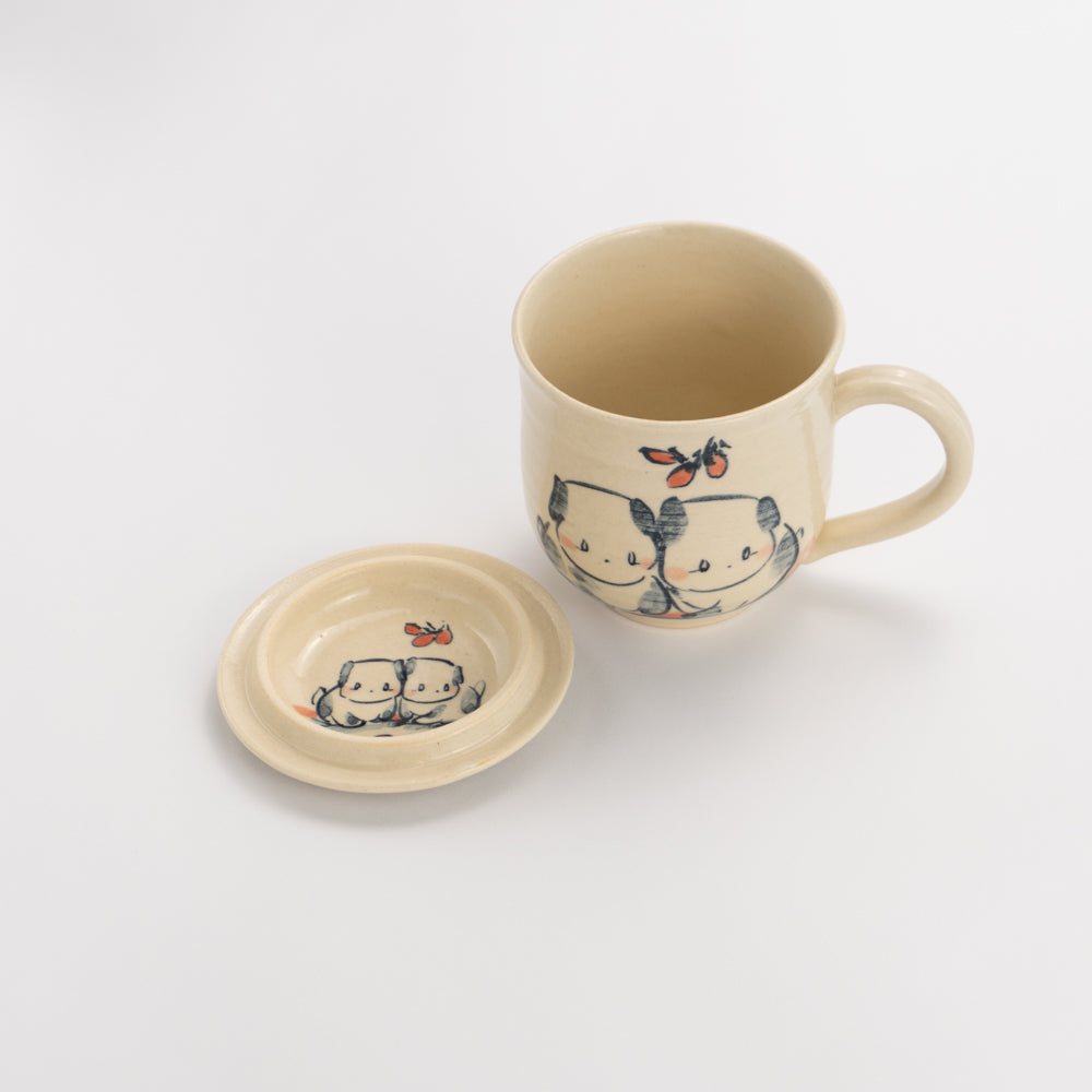 Lidded Mug-Friendly Dogs N