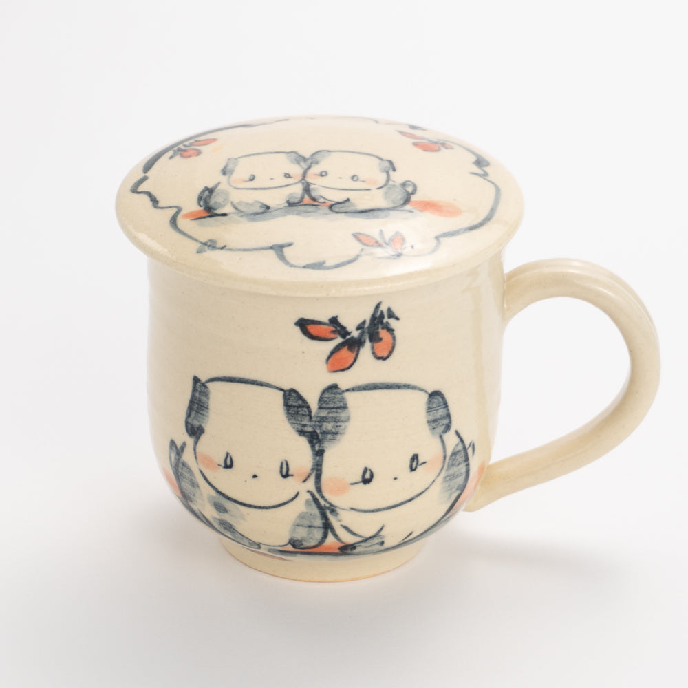 Lidded Mug-Friendly Dogs N