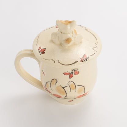 Lidded Mug -Friendly Cats O