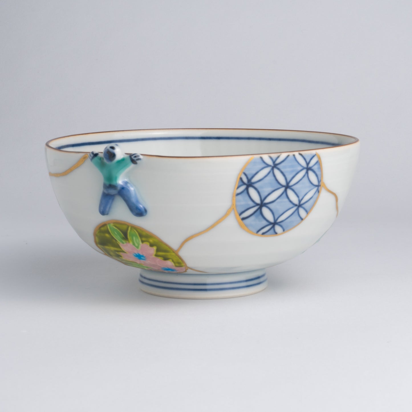 Rice bowl - Ikkanjin "一閑人"   Kintsugi "金継" imitation