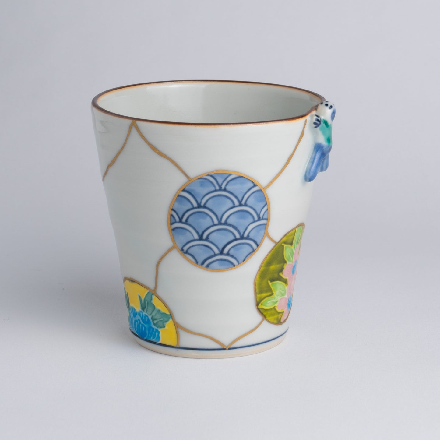 Tumbler -Kochi Ikkanjin"交趾一閑人" Kintsugi"金継" imitation, blue