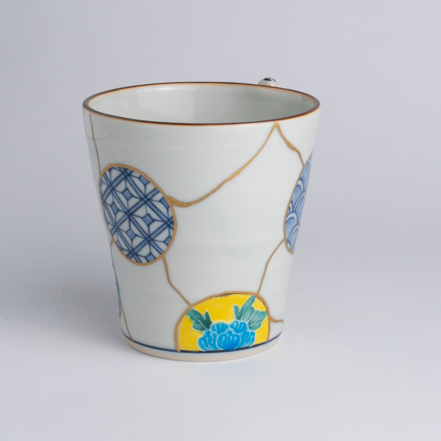 Tumbler -Kochi Ikkanjin"交趾一閑人" Kintsugi"金継" imitation, blue