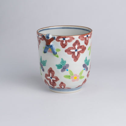 Teacup - Ikkanjin Kochi "一閑人交趾" Flower Small Flower Red