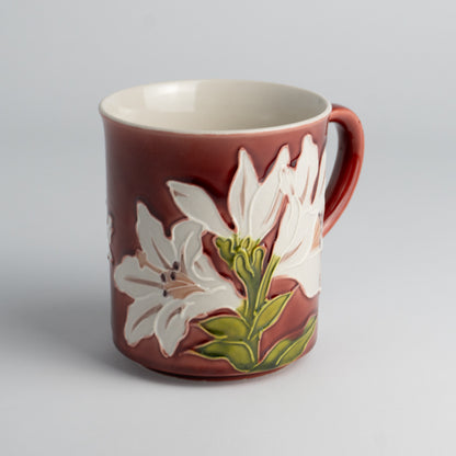 Mug -White Lily  Green