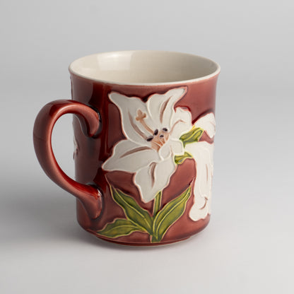 Mug -White Lily  Green