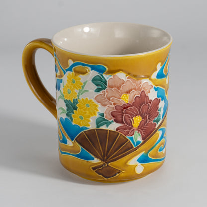 Mug  -Seasonal flowers in OGI"扇"  yellow