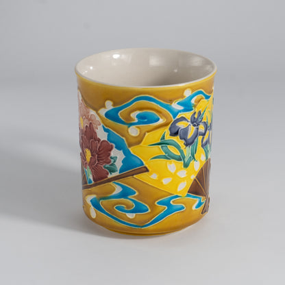 Mug  -Seasonal flowers in OGI"扇"  yellow