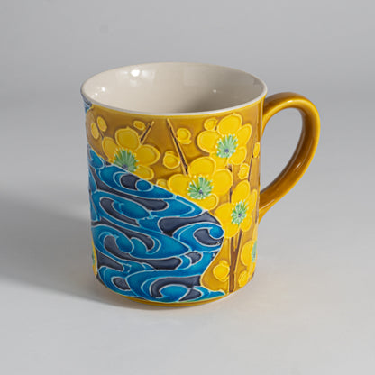 Mug -Plum and River wave  Yellow