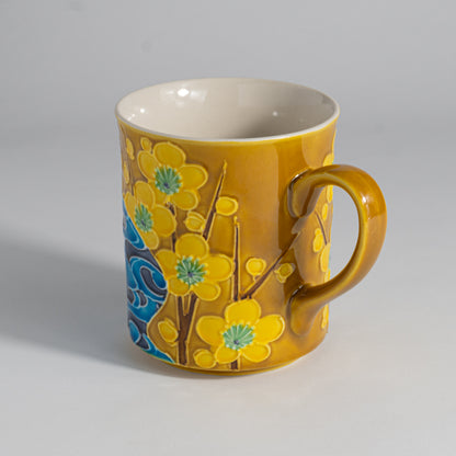 Mug -Plum and River wave  Yellow