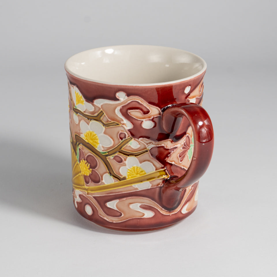 Mug -Seasonal flowers in OGI"扇"  Pink