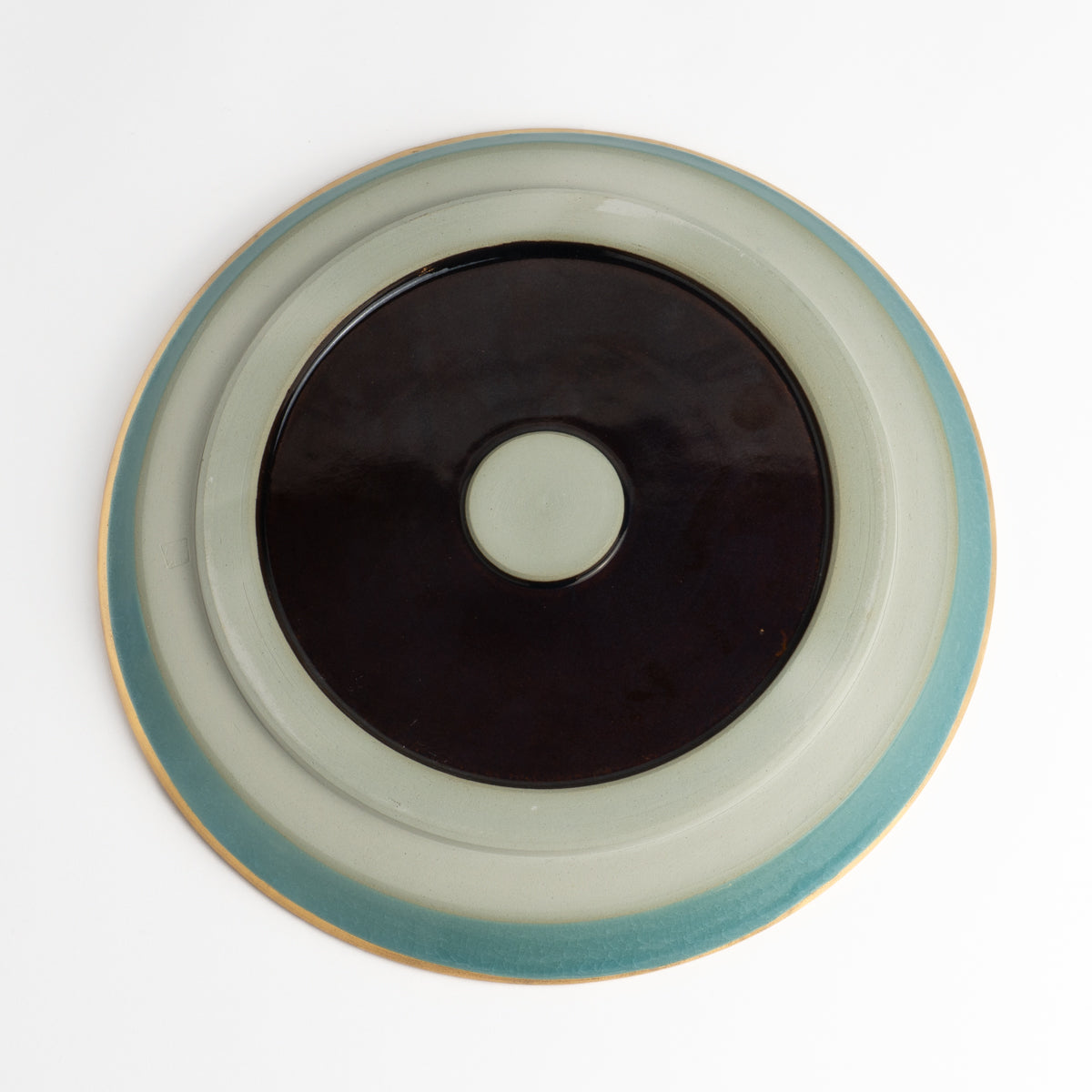 Salad Plate - Tortoiseshell Crackle Blue by Tohsen-kiln