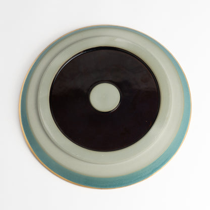 Salad Plate - Tortoiseshell Crackle Blue by Tohsen-kiln