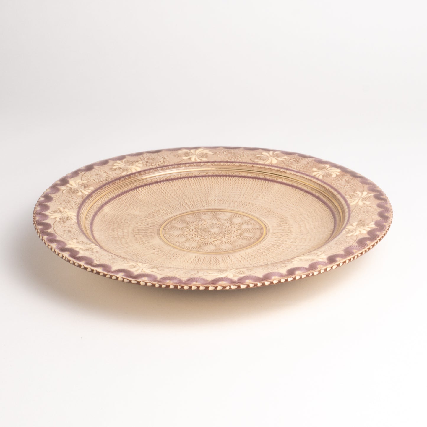 Rimmed Plate Shisaikamon"紫彩華紋"   A