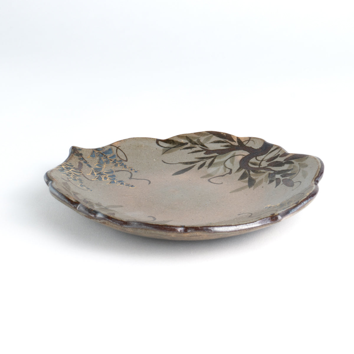 Small plate - <Kenzan"乾山"remaster>  Wisteria by Shunzan-Kiln