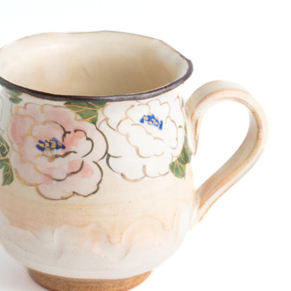 Mug -Peony  by Shunzan-Kiln