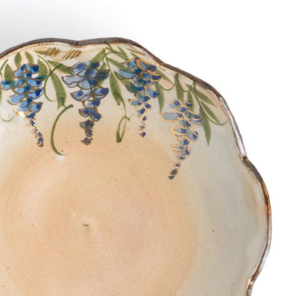 Flower edged bowl  -Wisteria by Shunzan-Kiln