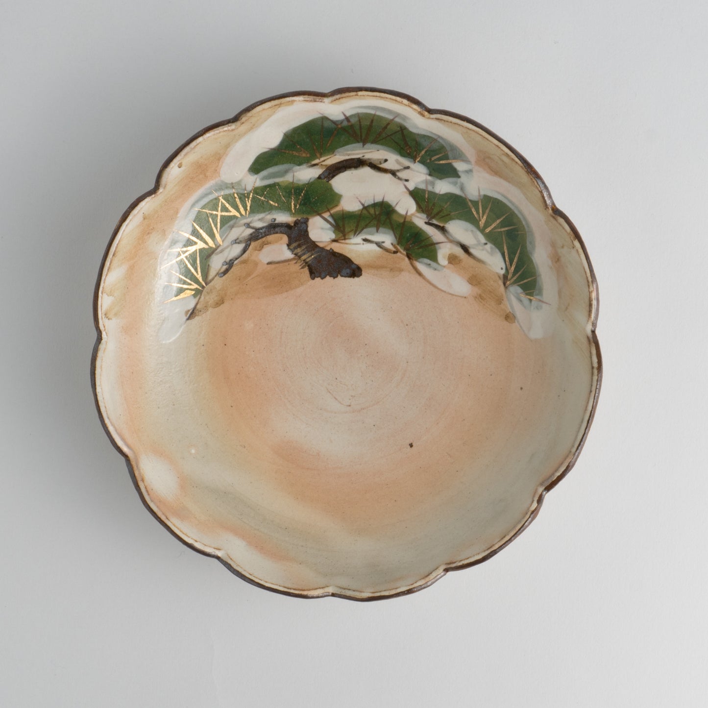 Flower edged bowl  -  Pine tree