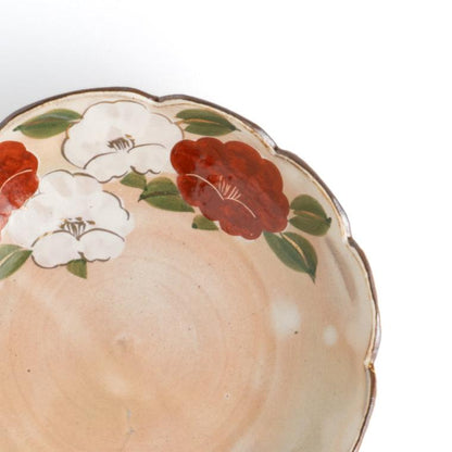 Flower edged bowl  -Camellia by Shunzan-Kiln