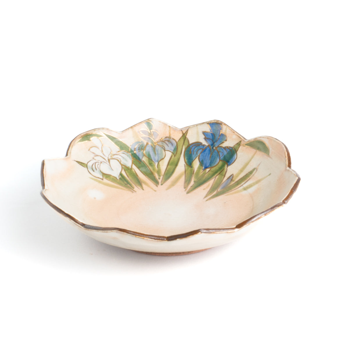 Flower edged bowl  -Iris by Shunzan-Kiln