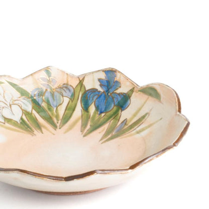 Flower edged bowl  -Iris by Shunzan-Kiln