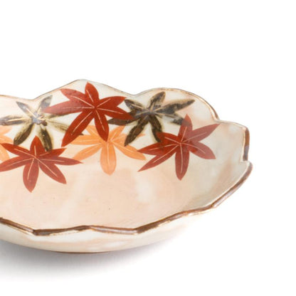 Flower edged bowl  -  Autumn Leaves