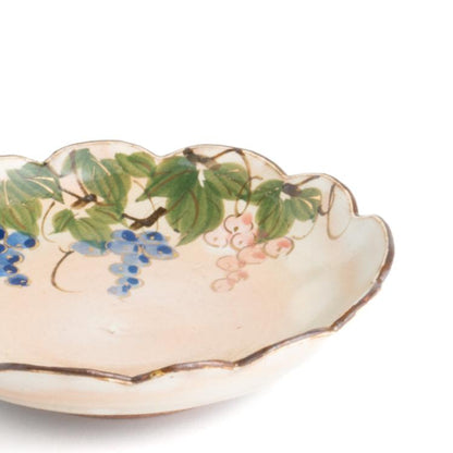 Flower edged bowl  -Grape by Shunzan-Kiln