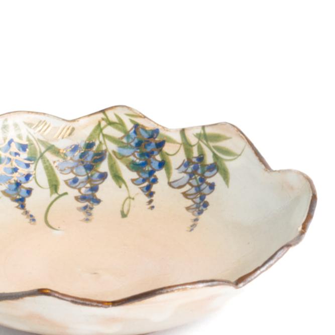 Flower edged bowl  -Wisteria by Shunzan-Kiln