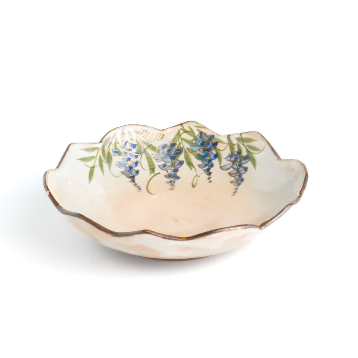 Flower edged bowl  -Wisteria by Shunzan-Kiln