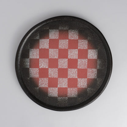 Flat side plate -Glazed Mud Color red