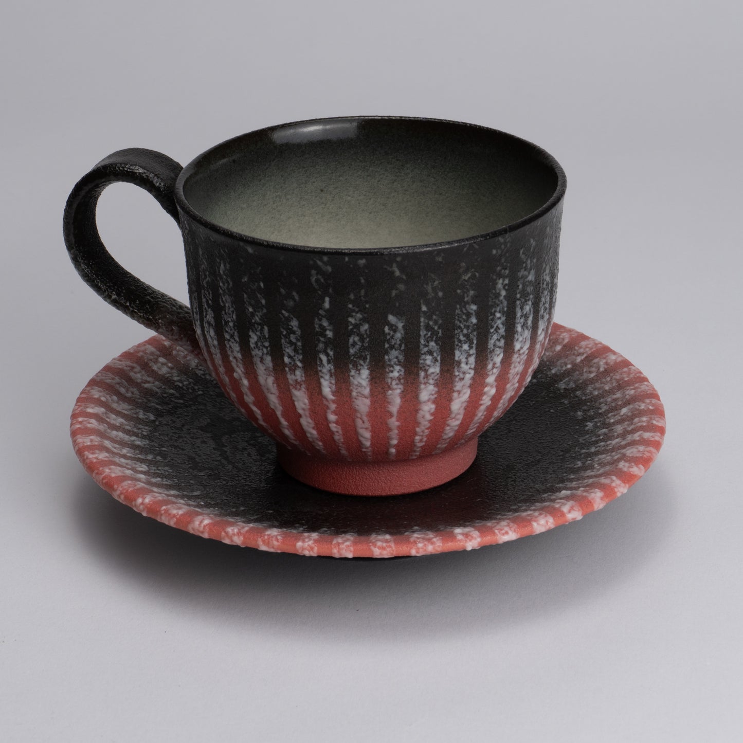 Cup and saucer -Glazed Mud Color   red