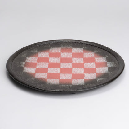 Flat side plate -Glazed Mud Color red