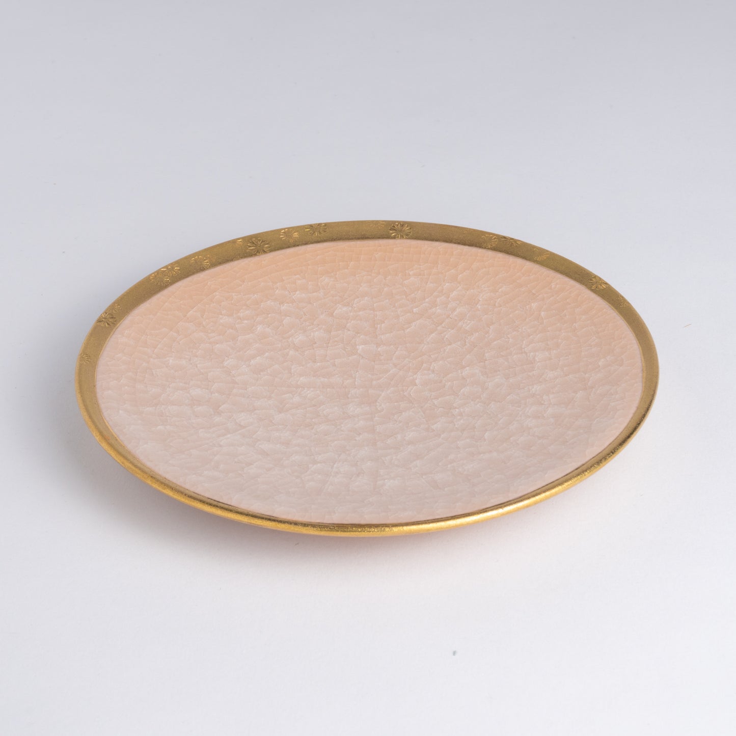 Small plate- Tortoiseshell Crazing Pink