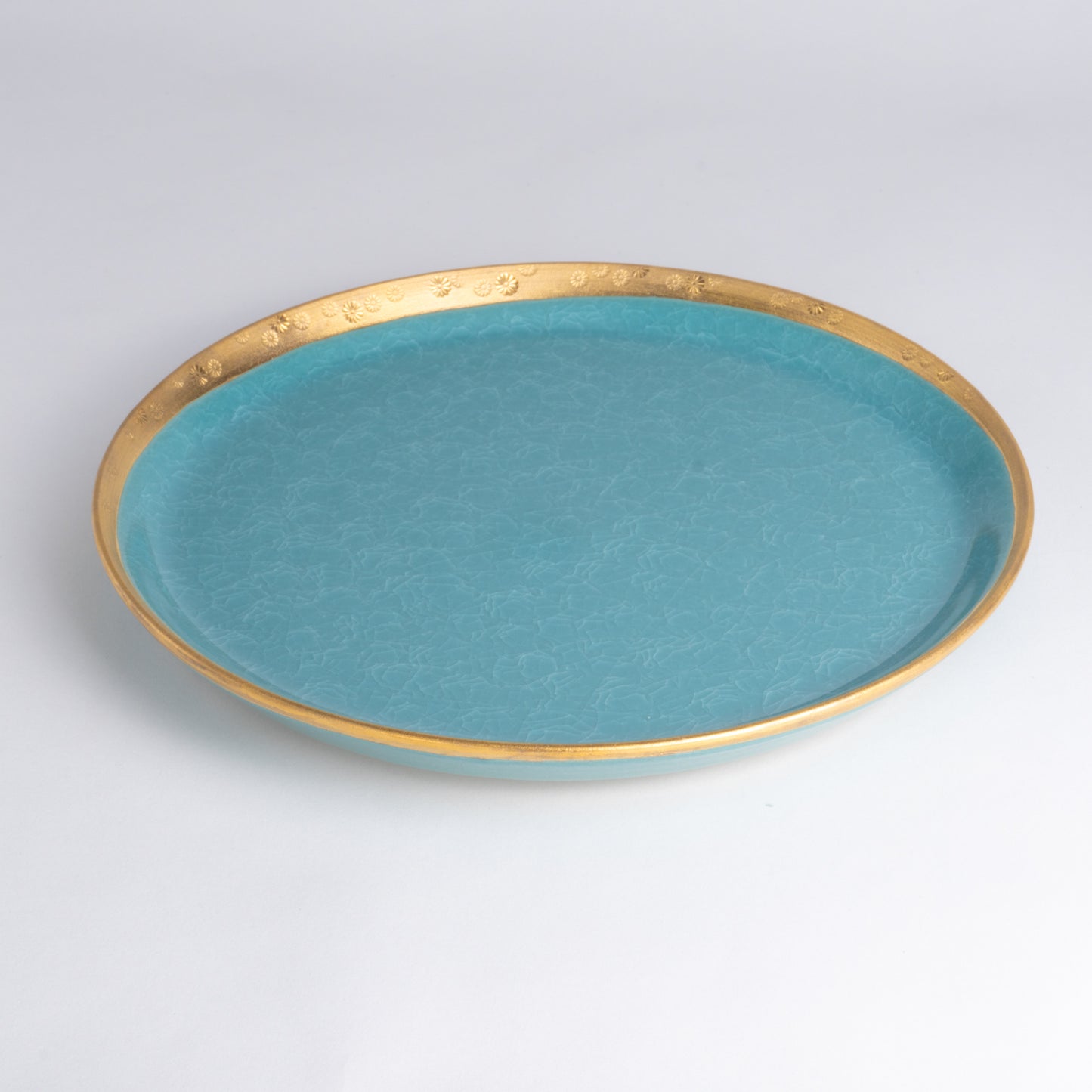 Salad Plate - Tortoiseshell Crackle Blue