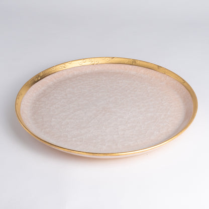 Salad Plate - Tortoiseshell Crackle Pink