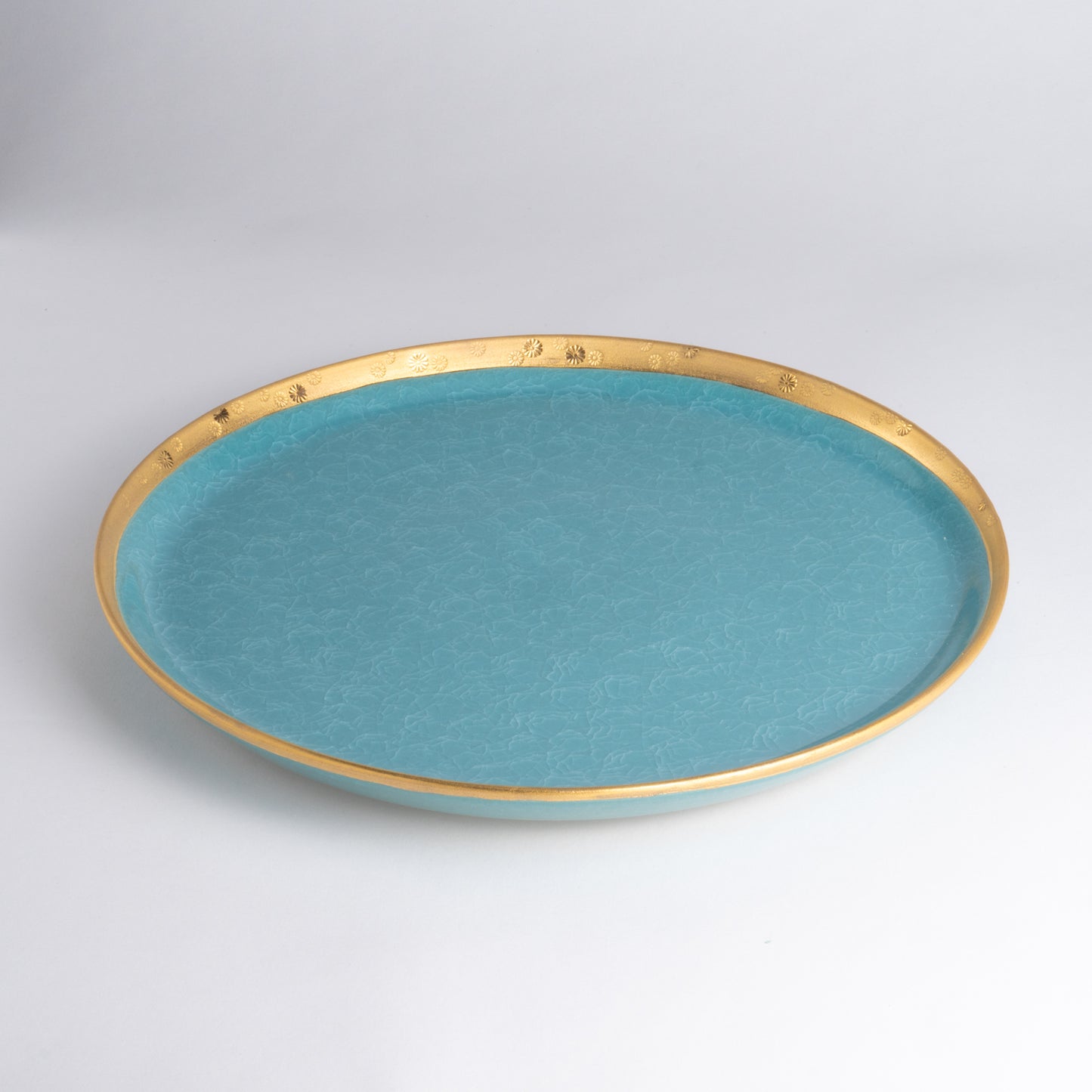 Dinner Plate - Tortoiseshell Crackle Blue