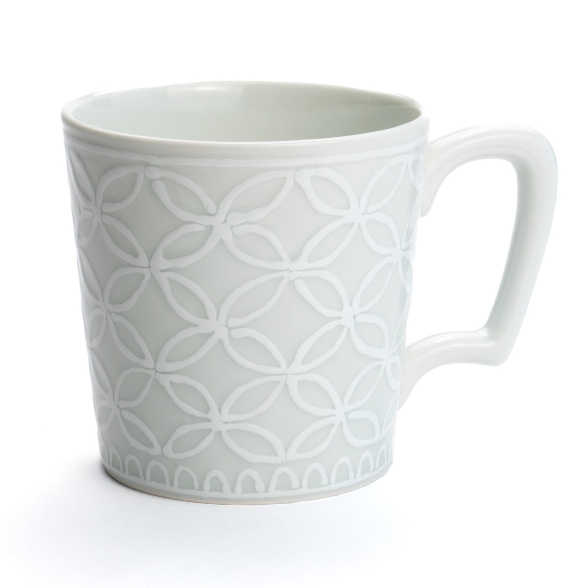 Mug -Shippou "七宝"  pure white by Kiko-kiln