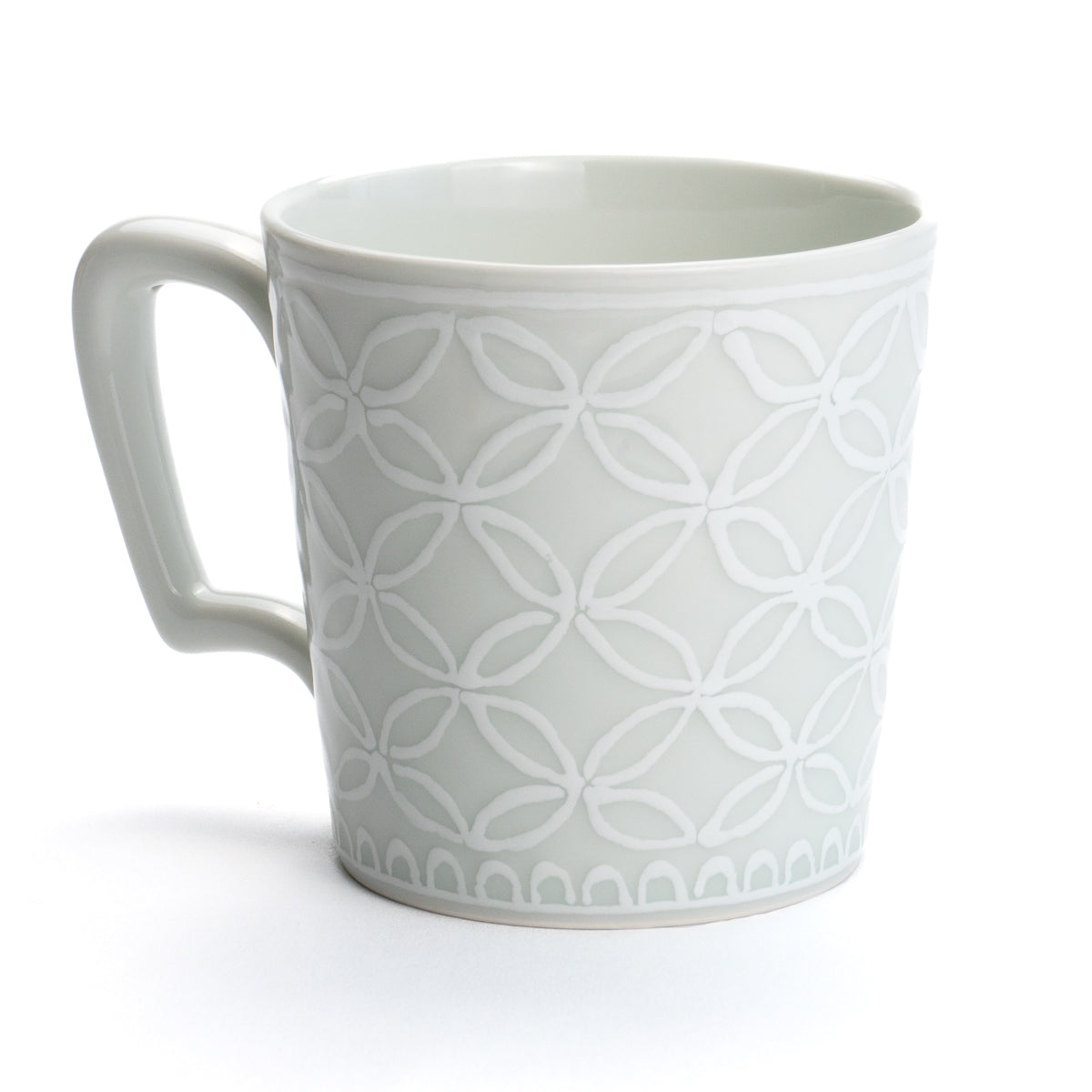 Mug -Shippou "七宝"  pure white by Kiko-kiln