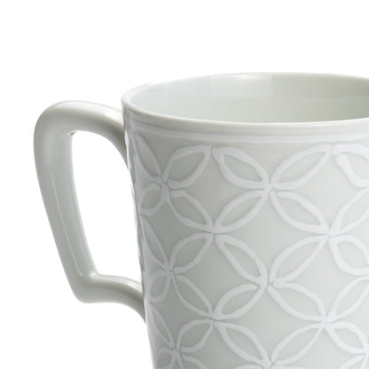 Mug -Shippou "七宝"  pure white by Kiko-kiln