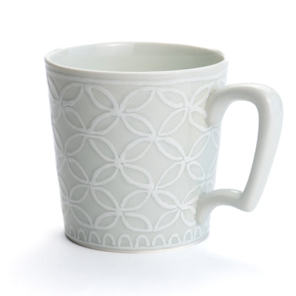 Mug -Shippou "七宝"  pure white by Kiko-kiln