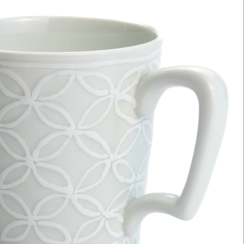 Mug -Shippou "七宝"  pure white by Kiko-kiln