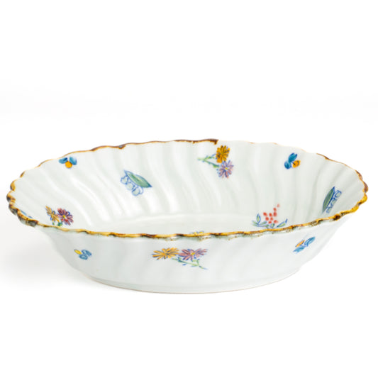 Oval bowl -Seasonal flowers by Tanaka-pottery