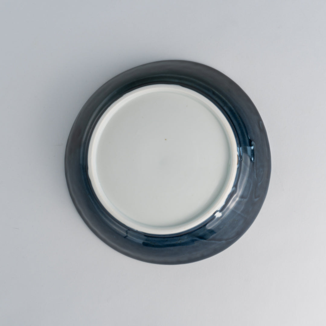 Side bowl - Relief engraving ,lapis lazuli glaze