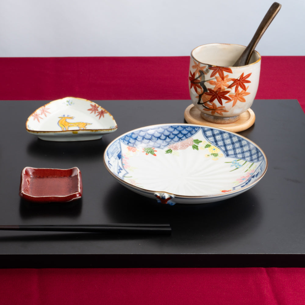 Square tiny plate - Cinnabar glaze "辰砂"