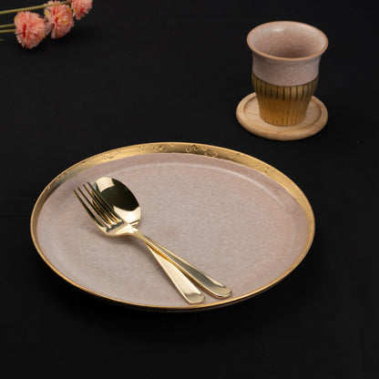 Salad Plate - Tortoiseshell Crackle Pink