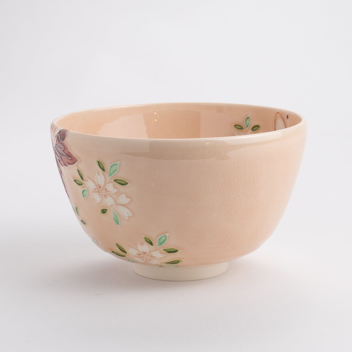 Matcha bowl, light peach digits, butterfly, Ichino Yamamoto 