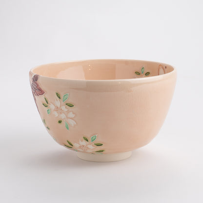 Matcha bowl, light peach digits, butterfly, Ichino Yamamoto 